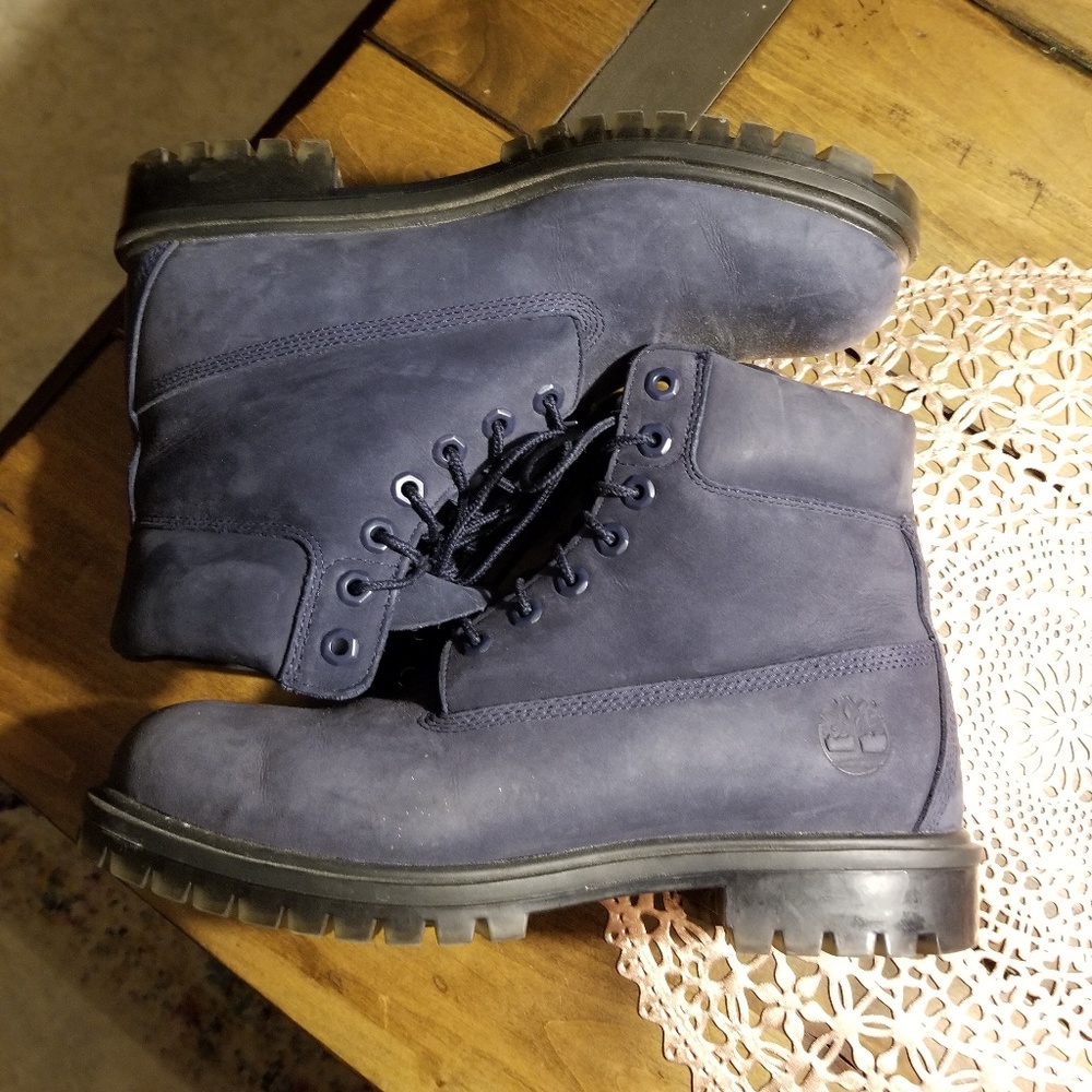 Navy Blue Mens Timberland Boots Size US 9